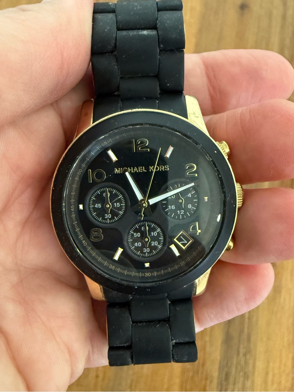 Michael Kors Black and Gold-Tone women’s Chronograph Watch